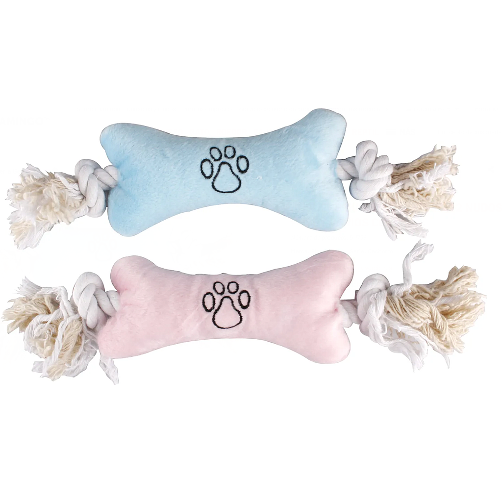 JUGUETE HUESO PELUCHE CUERDA Y SONIDO