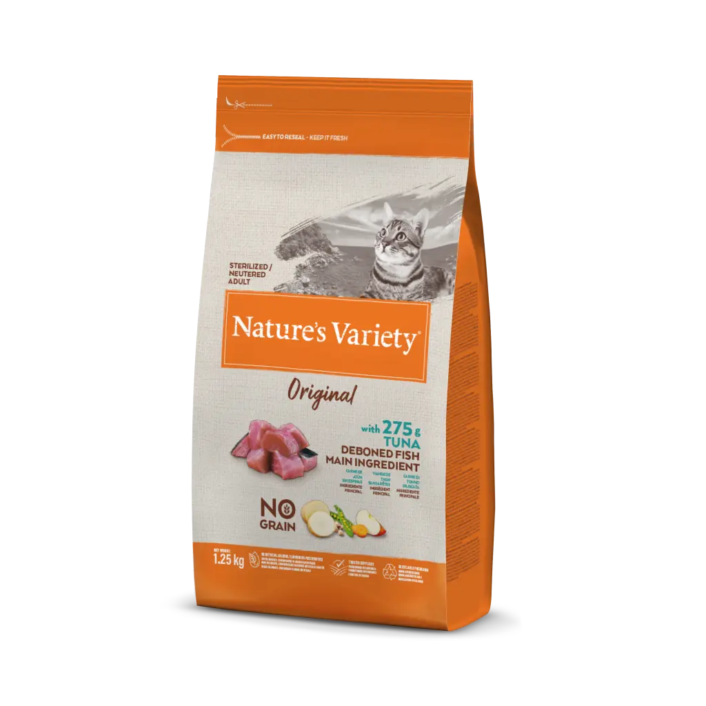 NATURE'S VARIETY ORIGINAL NO GRAIN - GATO ESTERILIZADO ATUN