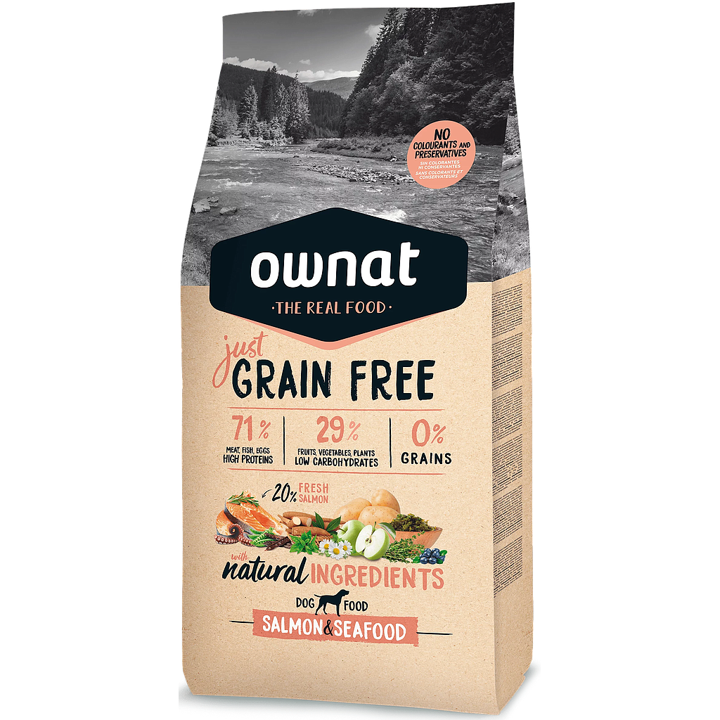 OWNAT DOG JUST GRAIN FREE SALMON&amp;SEAFOOD