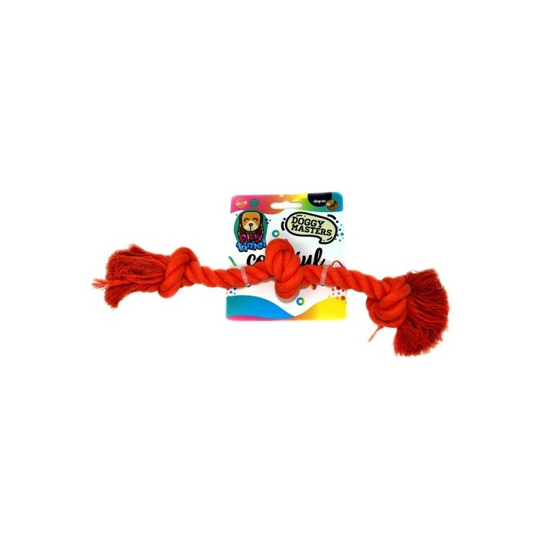 DOGGY MASTERS HUESO 3 NUDOS NARANJA 30CM