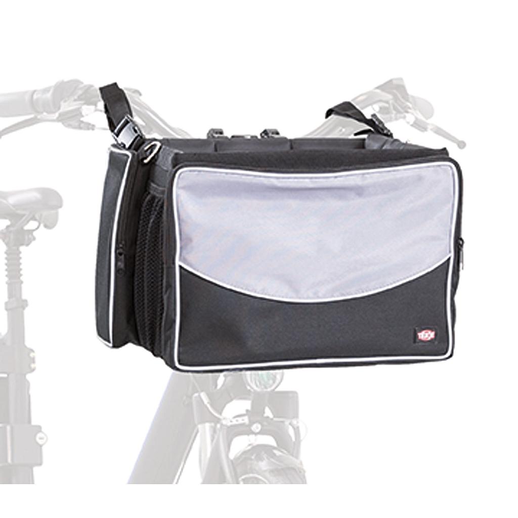 Cesta para Bicicleta, 41 × 26 × 26 cm, Negro/Gris