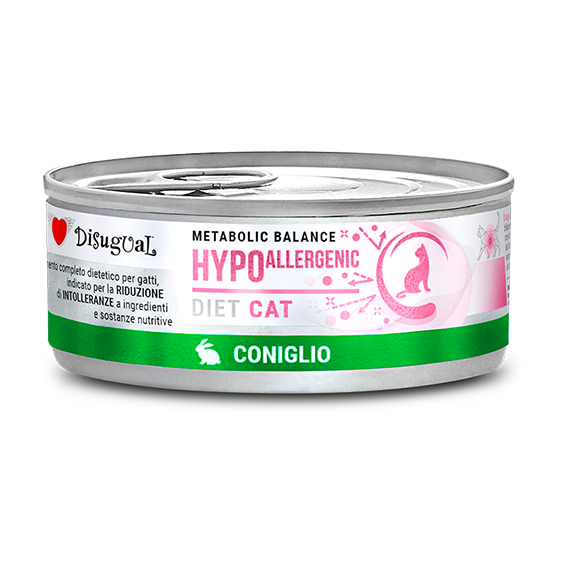 DISUGUAL METABOLIC CAT HYPOALLERGENIC CONEJO 85GR LATAS
