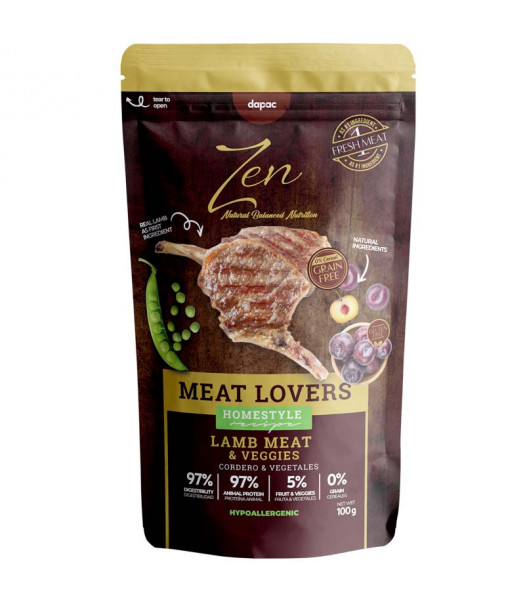 Zen pouches Meat Lovers cordero 100gr