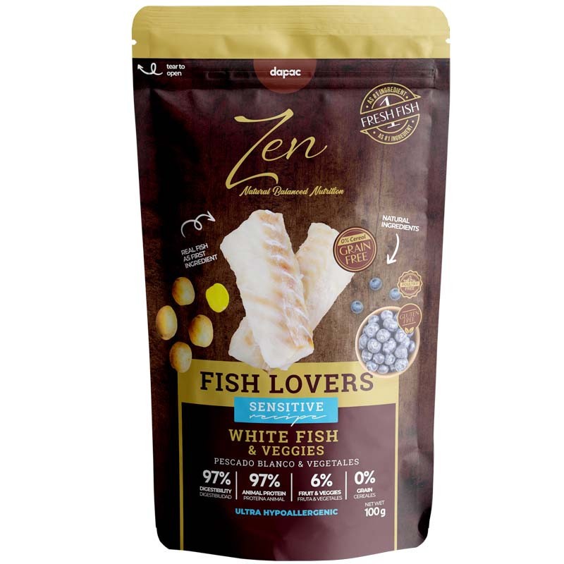 Zen pouches Fish Lovers pescado blanco 100 grs
