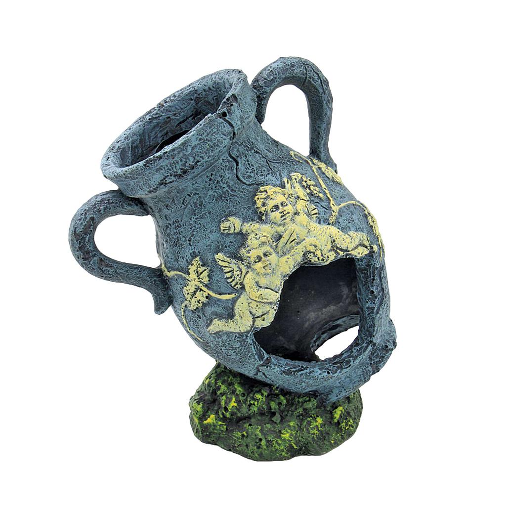 Ornamentos ánforas de ICA azul 16x9,5x14cm