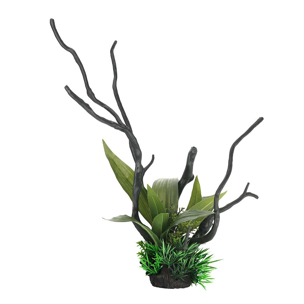 Troncos con plantas de ICA L 35,5x16x29,5cm