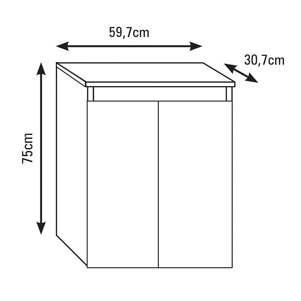 Mesa / mueble acuarios 59,7 x 30,7 x 75 cmts